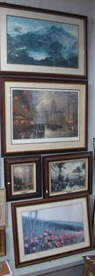 Lot 1447 - Thomas Kinkade, New York, 5th Avenue, Coloured...