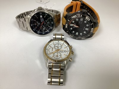 Lot 195 - Seiko; A Modern 100m Chronograph Gent's...