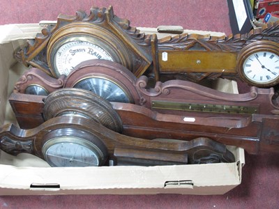 Lot 1429 - Vintage wall barometers, in various sizes and...