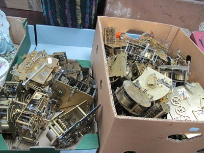 Lot 1069 - Large quantity of mantel clock brass movements,...