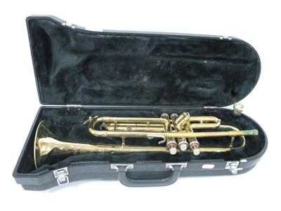 Lot 1325 - A cased USA Conn brass trumpet, serial number...