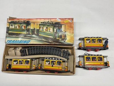Lot 355 - Two Modern Tinplate Tramcar sets, in...