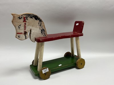 Lot 393 - A Mid XX Century Child's Wooden Ride On Horse...