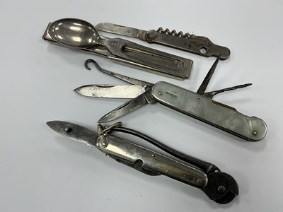 Lot 441 - Four Folding Knives, Rodgers multitool knife...