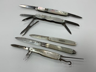 Lot 443 - Five Folding Pocket Knives, Alexander,...