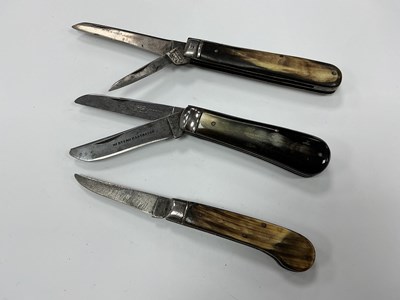 Lot 446 - Three Folding Pocket Knives, Taylor Eye...