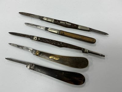 Lot 445 - Five Folding Pocket Knives, Hall, Sheffield...