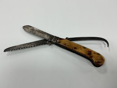 Lot 506 - Oaks Sheffield One Blade Knife, saw, hoof pick,...