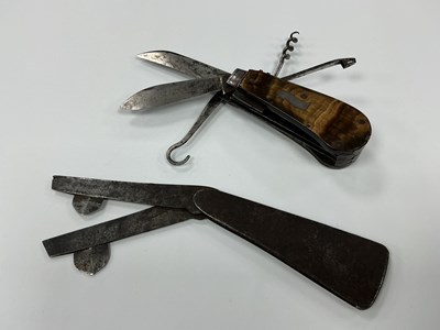 Lot 452 - Multiblade Knife, Sheffield, horn scales,...