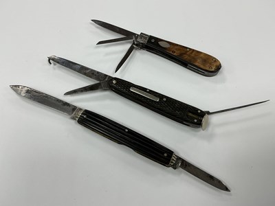Lot 454 - Three Folding Pocket Knives, Rodgers, three...