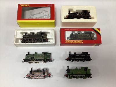 Lot 555 - Seven 00 gauge 0-6-0 tank engines: a boxed...