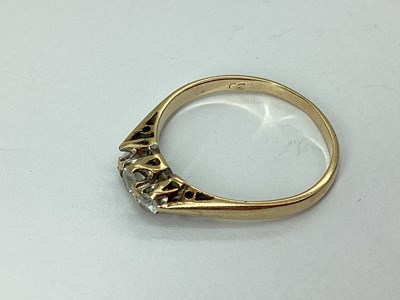 Lot 51 - A 9ct Gold Three Stone Claw Set Ring, (one...