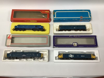 Lot 460 - Four boxed 00 gauge BR blue diesel locomotives:...