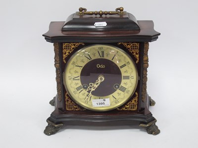 Lot 1395 - A French Odo mantel clock, in bracket clock...