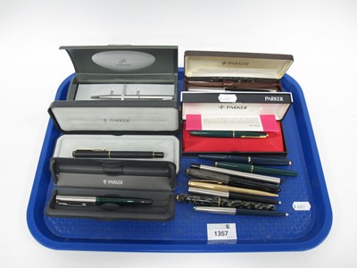 Lot 1357 - Quantity of Parker pens, including fountain...