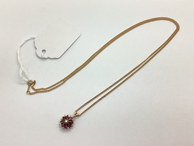 Lot 84 - A Decorative 9ct Gold Diamond Set Flowerhead...