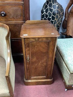 Lot 1553 - XIX Century Walnut Bedside Cabinet, top with a...