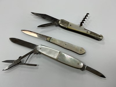 Lot 469 - Three Folding Pocket Knives, P. Lunstrass,...