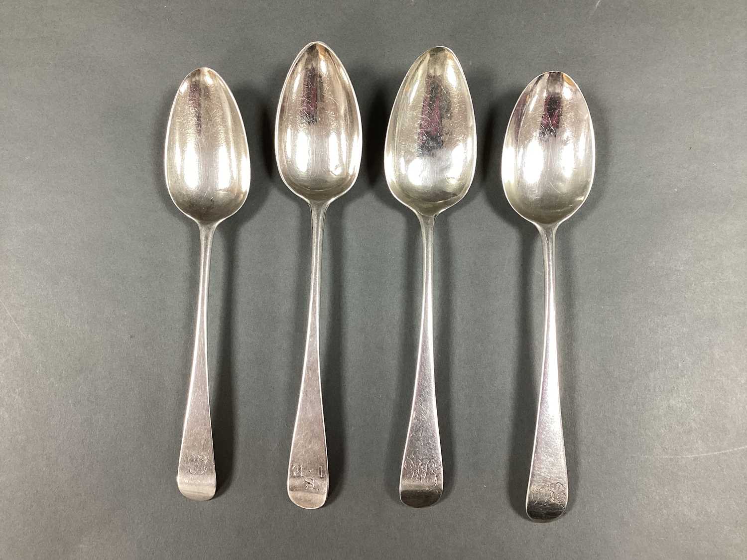 Lot 40 - Four Georgian Hallmarked Silver Old English...