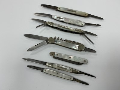Lot 465 - J. Nowill & Sons, Three Blades Knife, Mother...