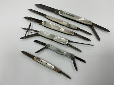 Lot 488 - Six Folding Knives, T. Glossop, Sheffield,...