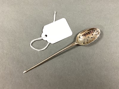 Lot 7 - An Antique Mote Spoon, (marks rubbed)with...