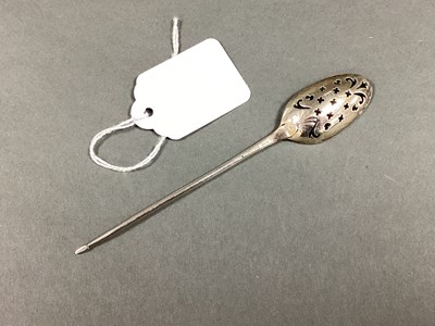 Lot 7 - An Antique Mote Spoon, (marks rubbed)with...
