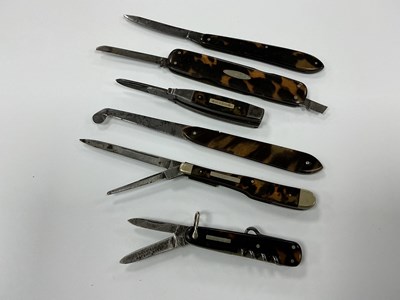 Lot 466 - Six Folding Knives, Hobson, Sheffield, two...