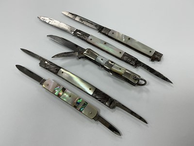 Lot 496 - Five Folding Knives, I. Marsh, Two Blades,...
