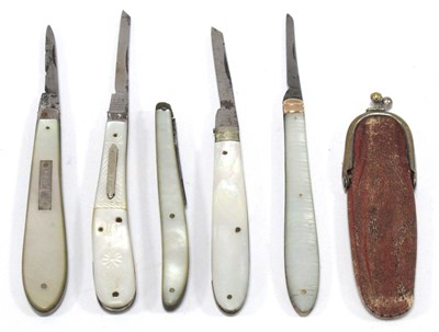 Lot 492 - James Green & Co Penknife, 7cm, four other...