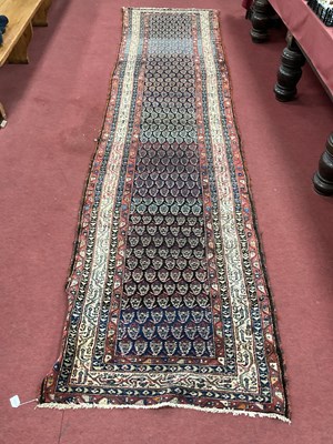 Lot 1469 - Antique Persian Wool Runner with many ovoid...