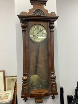 Lot 1559 - XIX Century Wallnut Vienese Wall Clock.