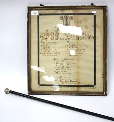 Lot 1298 - 1875 Firth Park, Sheffield, hand-written verse...