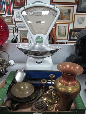 Lot 1401 - Peerage Brass and Copper Vase, moher of pearl...