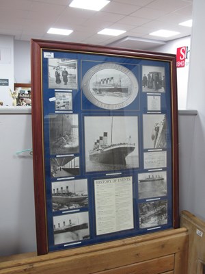 Lot 1434 - Titanic, History of Events montage in Frame,...