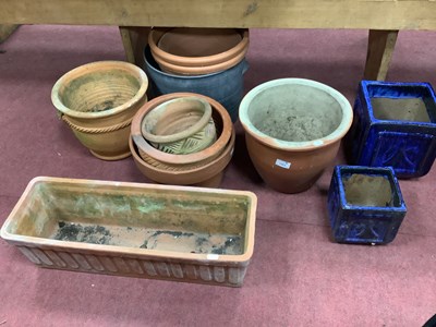 Lot 1563 - Plant Pots - Five Terracotta, One Stoneware,...