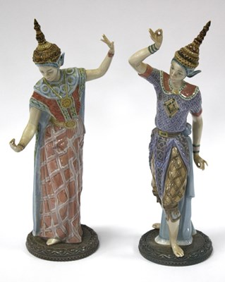 Lot 1228 - Lladro Siamese Boy Dancer 5592, 33cm high, and...