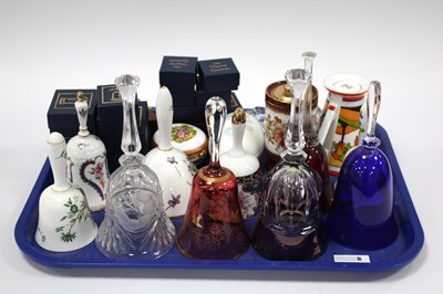 Lot 1220 - Ceramic and Glass Bells, Colibri table lighter,...