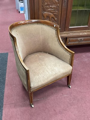 Lot 1552 - Edwardian Inlaid Mahogany Tub Chair on...