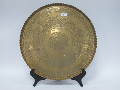Lot 1304 - Brass Display Tray with scalloped edge and...