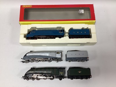 Lot 537 - Three Hornby 00 gauge A4 class locomotives: a...