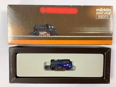 Lot 887 - A boxed Marklin Mini-Club Z gauge BR89 0-6-0...
