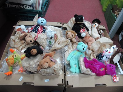 Lot 1118 - Sixty TY Beanie Babies in plastic bags with...