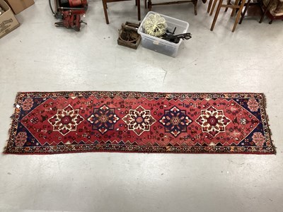 Lot 1569 - Middle Eastern Wool Runner, with five eight...