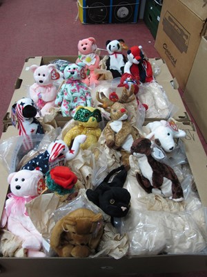 Lot 1140 - Sixty TY Beanie Babies in plastic bags with...