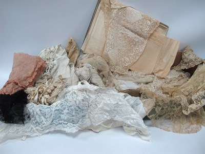 Lot 1376 - XIX Century Handmade Lace Collars, Cuffs,...