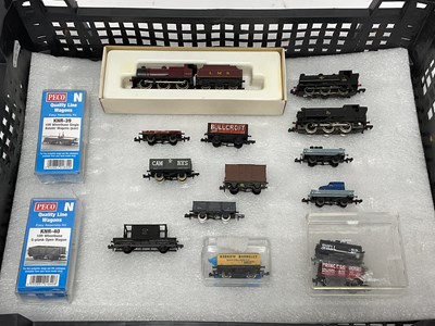 Lot 721 - Three N gauge steam locomotives: a Lima 4F 0-6-...