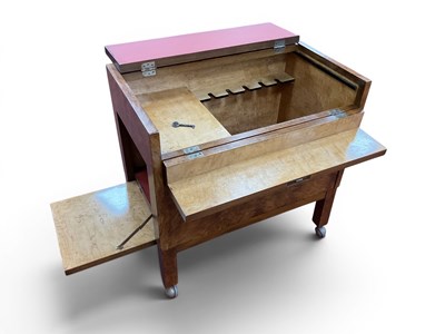 Lot 1470 - A Mid XX Century Walnut Cocktail Cabinet, with...