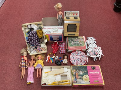 Lot 328 - Five plastic dolls including Two Sindy Dolls...