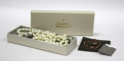 Lot 1381 - Vivienne Westwood; A Three Row Faux Pearl...